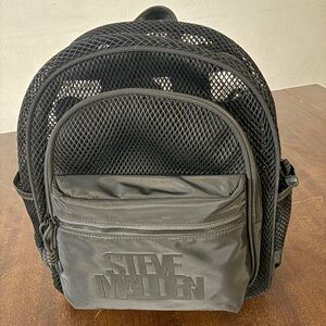 NWT Steve Madden BSuki Mesh Backpack with a matching laptop case/pouch Black